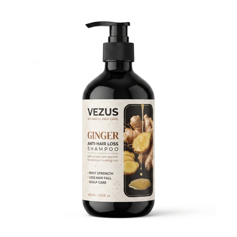 VEZUS Natural Herbal Botanical Ginger Anti-Hair Fall Shampoo 400ml